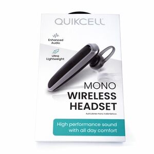 Quick cell Mono Wireless Headset - Black Ultra Light NWT